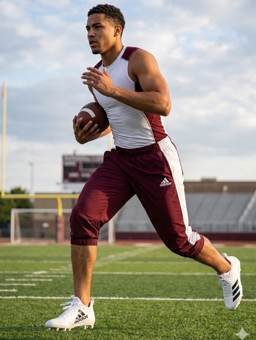 Adidas Woven A1 Stock Football Pants Burgundy Size M ($90)